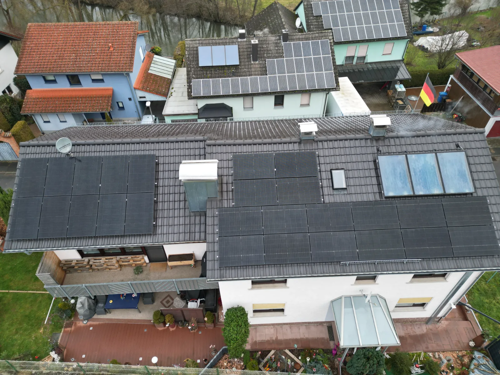 Von SunShare umgesetzte Photovoltaikanlage auf einem Wohnhaus in Unterfranken