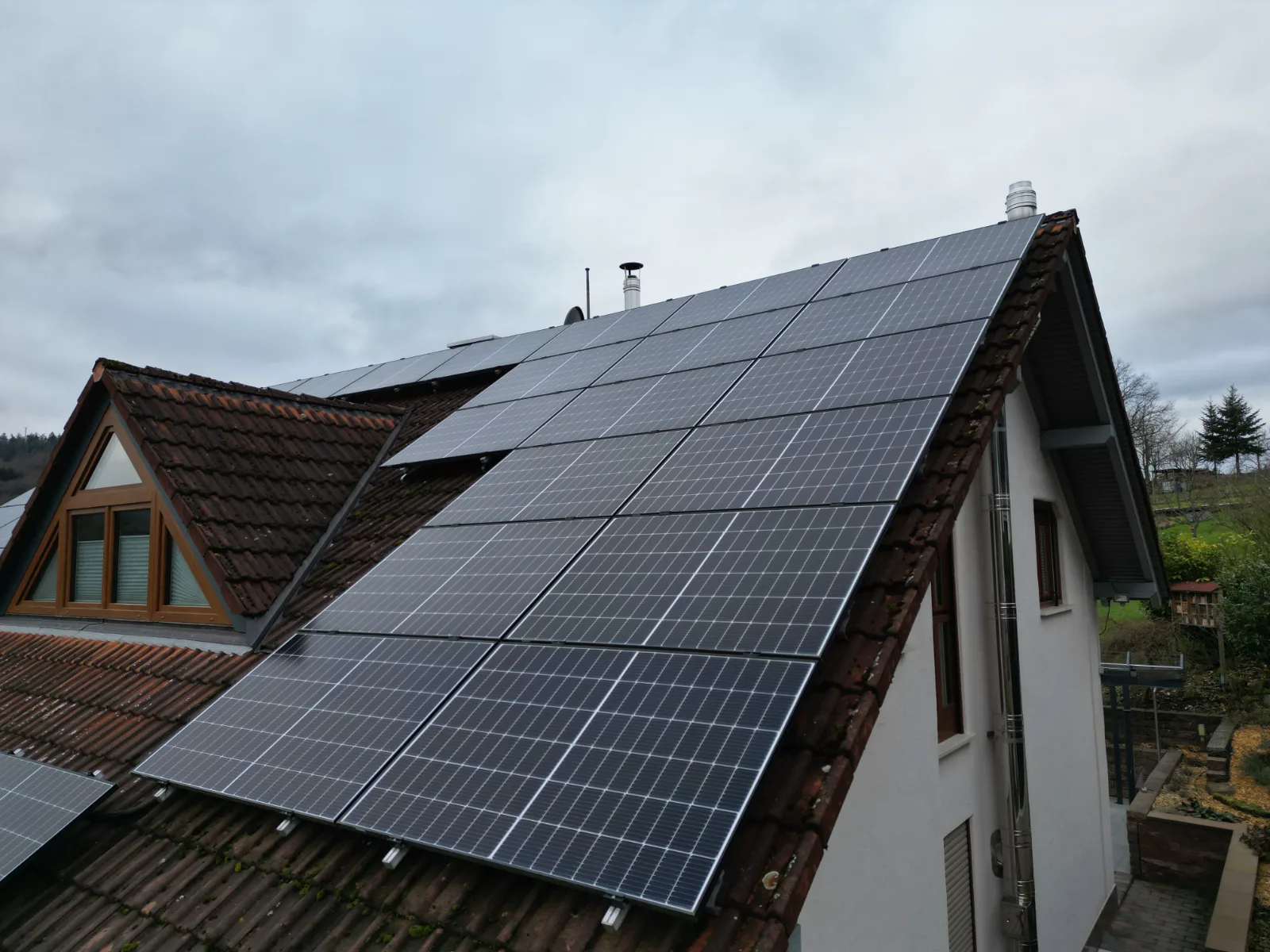 Von SunShare umgesetzte Photovoltaikanlage auf einem Wohnhaus in Unterfranken